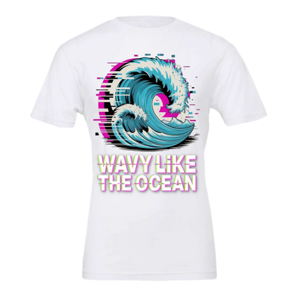 Wavy Like the Ocean – Glitch Wave Graphic Tee