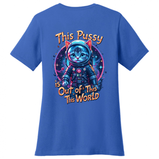 Cosmic Kitty: Out of This World Sass T-Shirt - Women's V - Neck - StyleSavvy.xyz