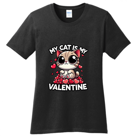 My Cat is My Valentine T-Shirt - Purrfect for Cat Lovers - StyleSavvy.xyz