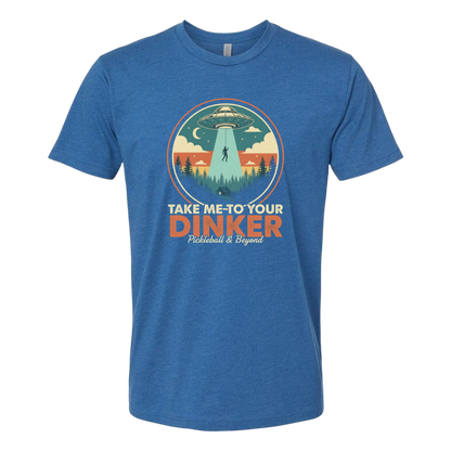 Funny Pickleball Tee – Take Me to Your Dinker – UFO Abduction Shirt