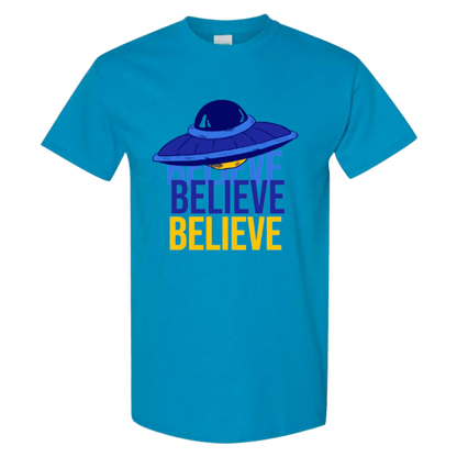 Believe UFO T-Shirt – Retro Alien Aesthetic Tee - StyleSavvy.xyz